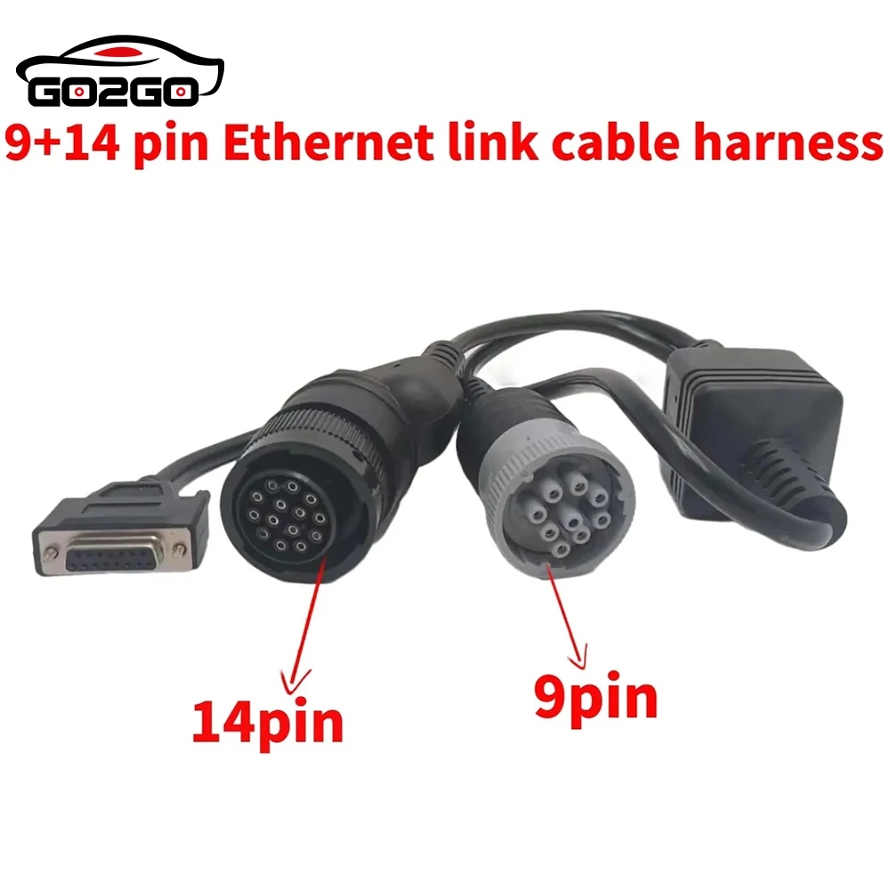 9 Pin 14Pin Ethernet Connection Cables For CAT ET4 Communication Adapter Cable 478 Diagnostic Tool PN 457-6114 Easy To Use