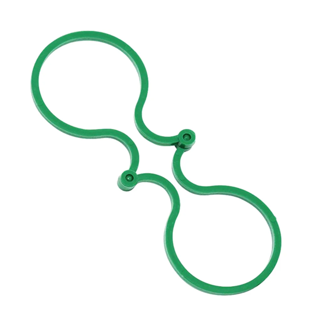 

200 pcs Garden Plant Tie Gourd Shape Reusable Plastic Tree Support Buckle Round Brim No Scratch Cable Clips For Staking Vines