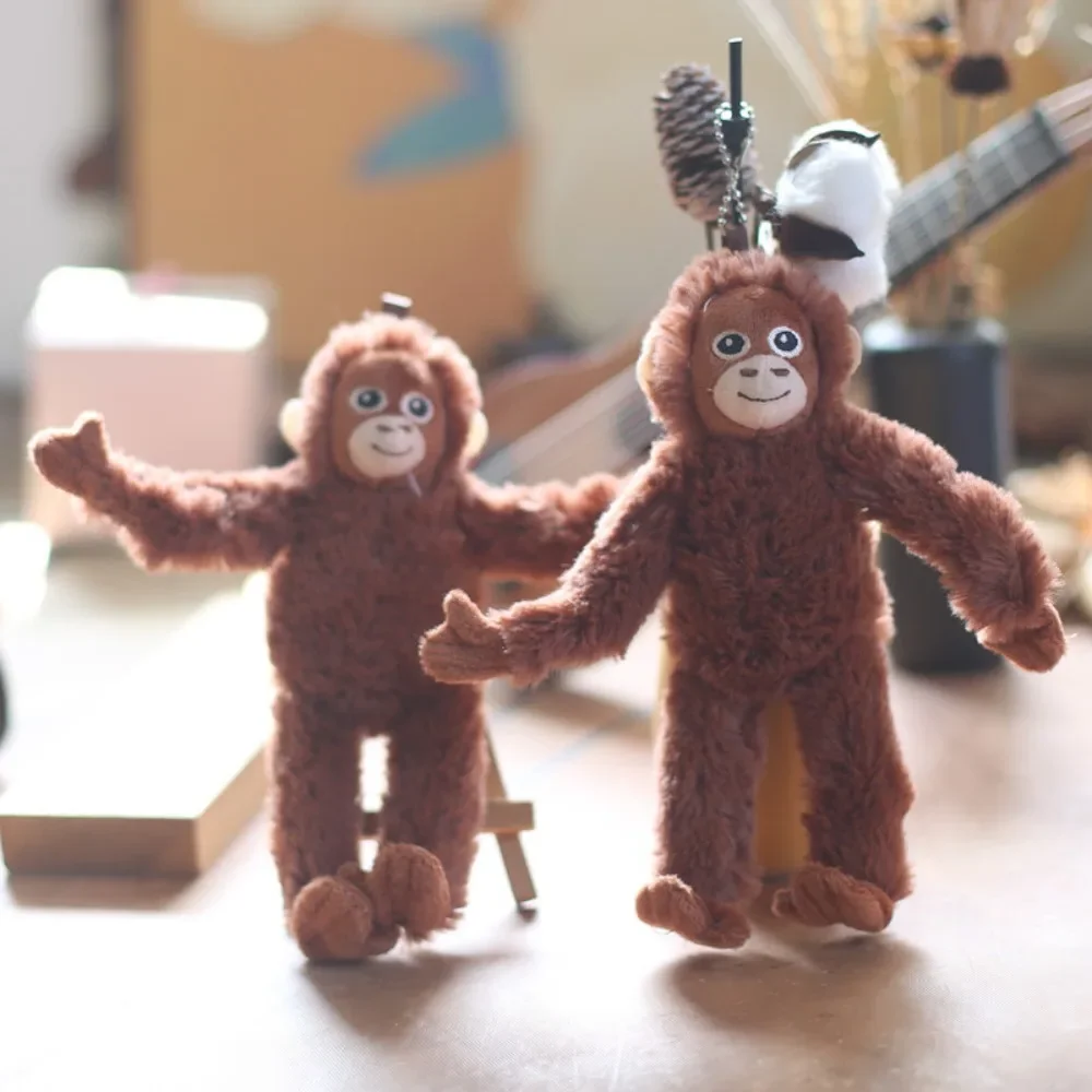 

20cm Plush Gorilla Pendant Lovely Plush Doll Pendant Soft Key Ring Orangutans Doll Pendant Backpack Pendant Girl Boy Gift