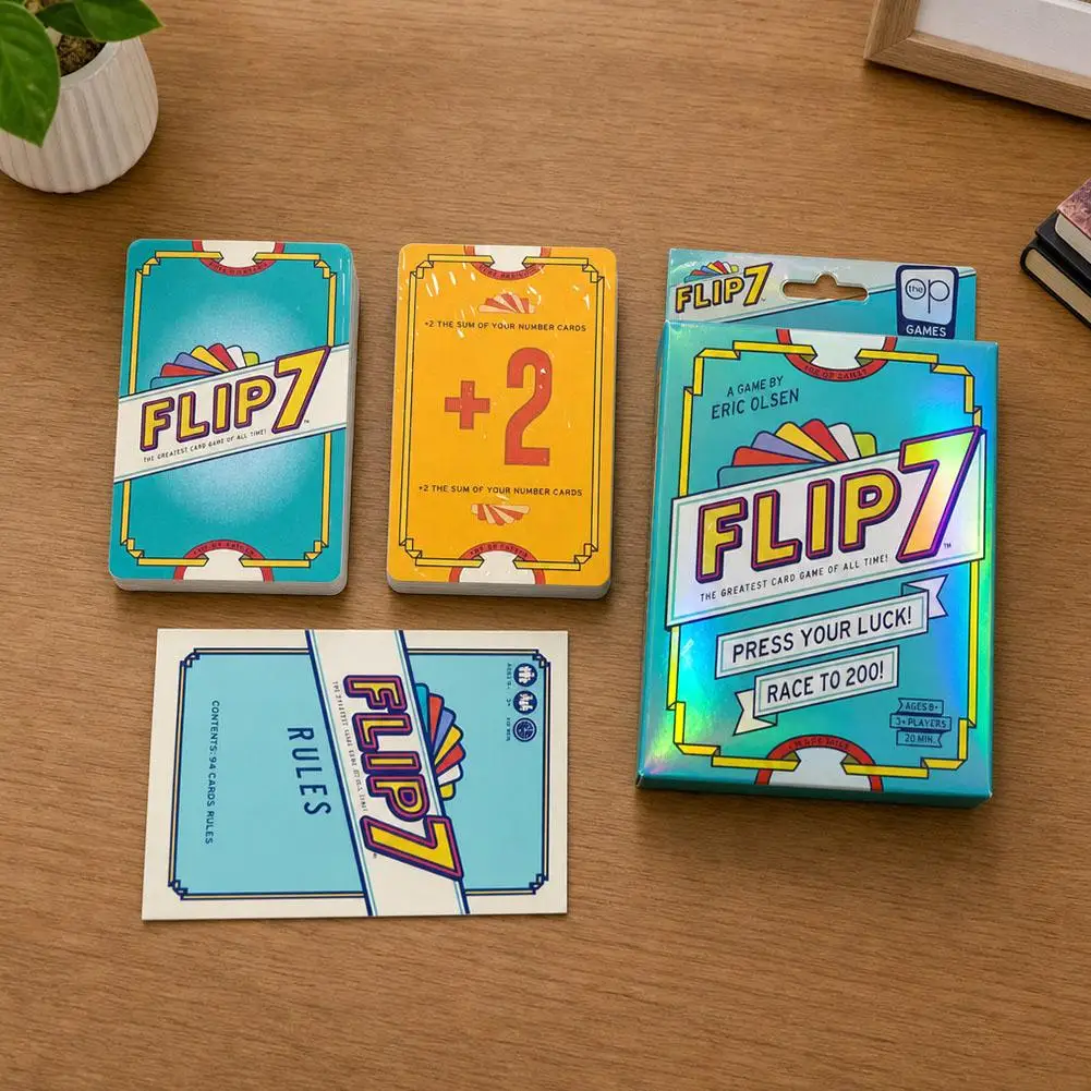 Flip 7 Press Your Luck Card Game Fast Paced Number Strategy Action Cards 3-7 Players for Family Party Travel Camping Board Game
