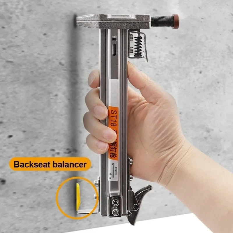Woodworking Gun Tacker Manual Steel Nail Gun ST18 Semi Automatic Cement Nail Gun Wire Slot Nailing Device Nailing Machine view 5