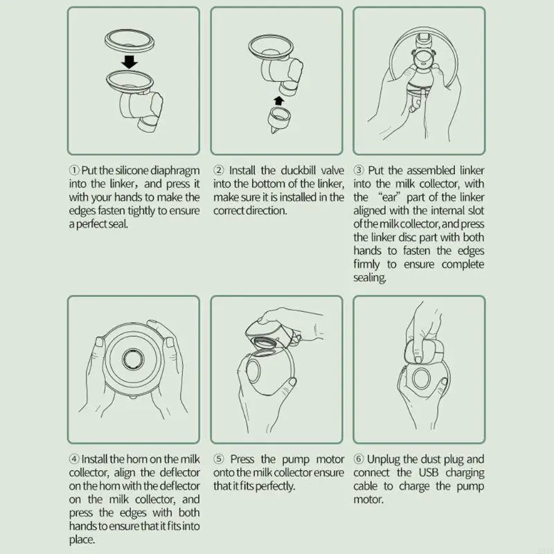 581F Estrattore latte portatile a mani libere indossabile silenzioso Mungitore automatico Tiralatte elettrico portatile USB