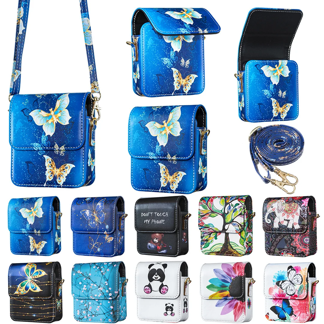 

For Samsung Galaxy Zflip6 Zflip5 4 3 Colorful Butterfly Tree Flower Pattern Mobile Bag Phone Case Simple Creative Protect Cover