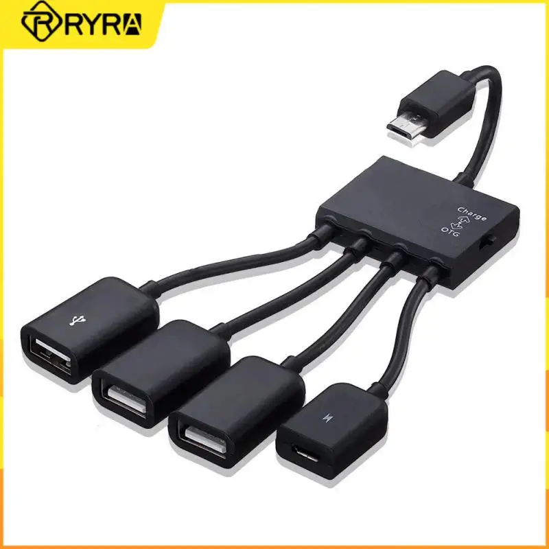 RYRA 4 Port Micro USB 2.0 HUB 4-IN-1 OTG Hub Power Adapter Cable support simultaneously Charging/data exchange for Android Phone