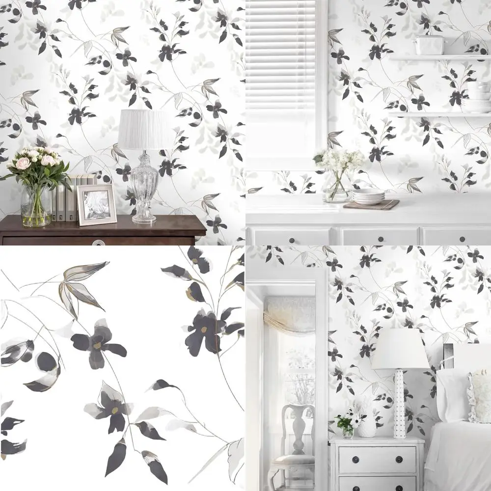 

Современные обои с цветочным и листовым узором — самоклеящиеся, съемные, водонепроницаемые, идеально подходят для декора дома