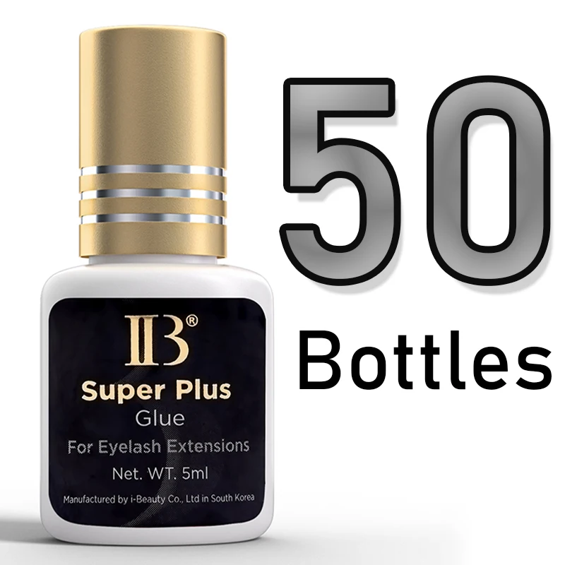 50 Bottles IBeauty Super Plus Glue for Eyelash Extensions 5ml Korea Golden Cap False Eyelash Glue Makeup Tools Wholesale