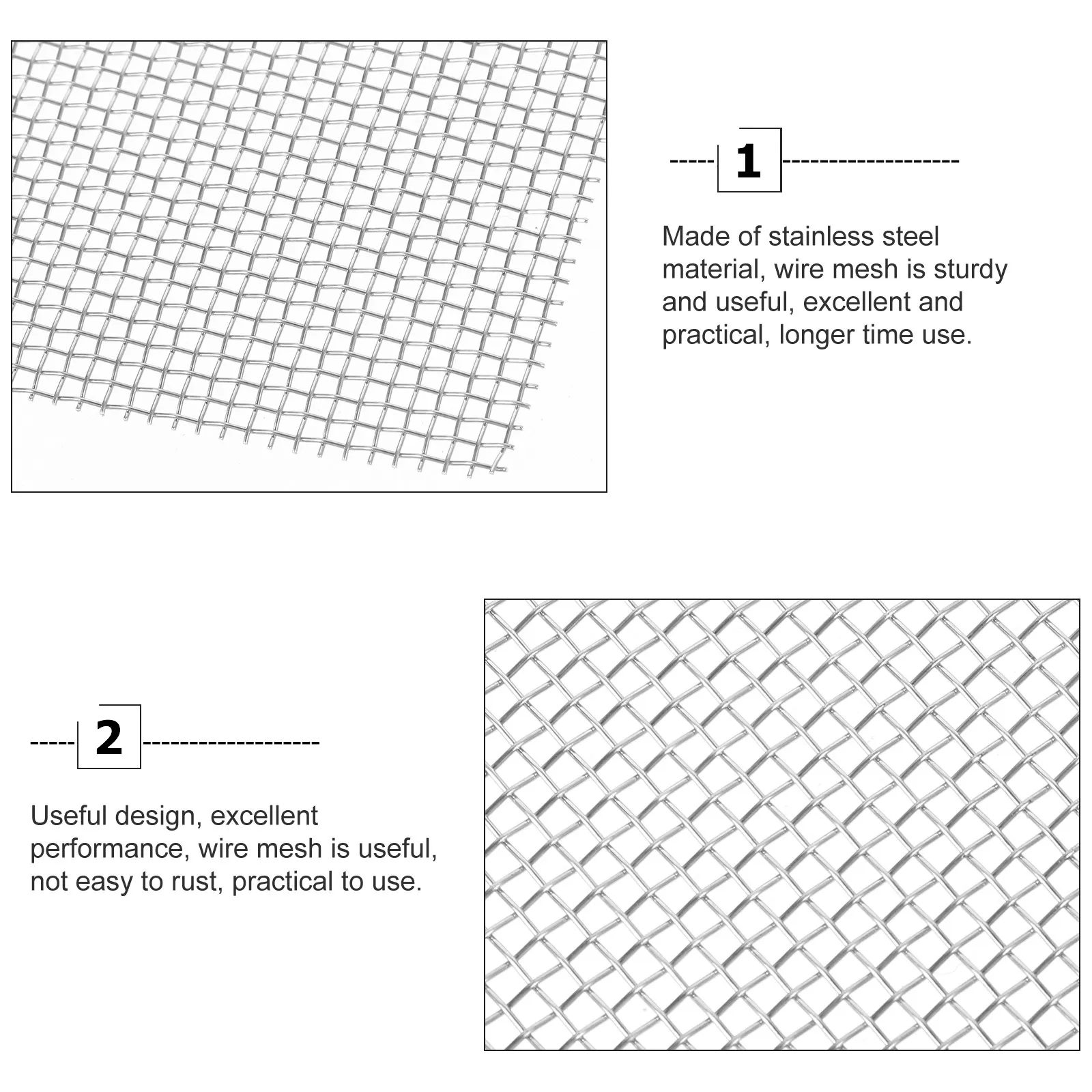2Pcs Stainless Steel Mesh Screen Useful Design Good Filtering Effect DIY Projects Suitable Stainless Steel Wire Mesh