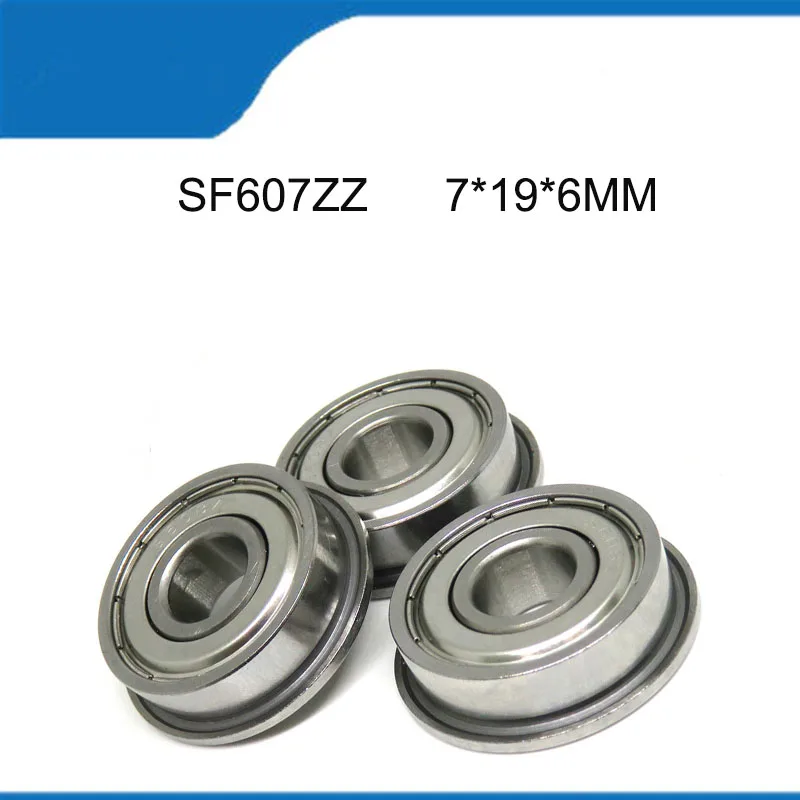 10/20PCS SF607ZZ (7*19*6 MM) High Quality Stainless Steel SF607 Flange Ball Sealed Deep Groove Ball Bearing Shaft (ABEC-5)