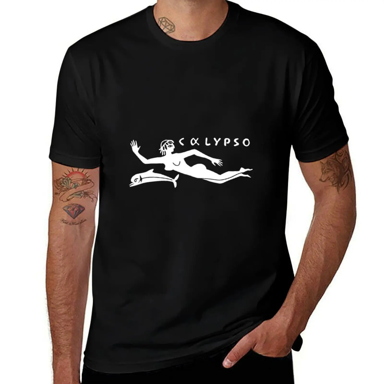 RV Calypso, Jacques Yves Cousteau T-Shirt Gym Exercise Short Sleeve T-Shirt