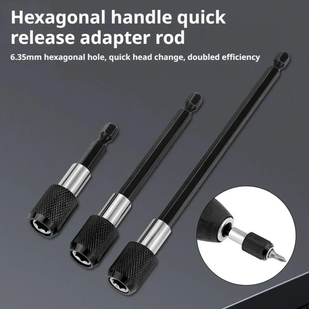 3PCS Hexagonal Quick Release Self-locking Extension Rod Electric Drill Driver Quick Transfer Rod Screwdriver Extension Rod Tool