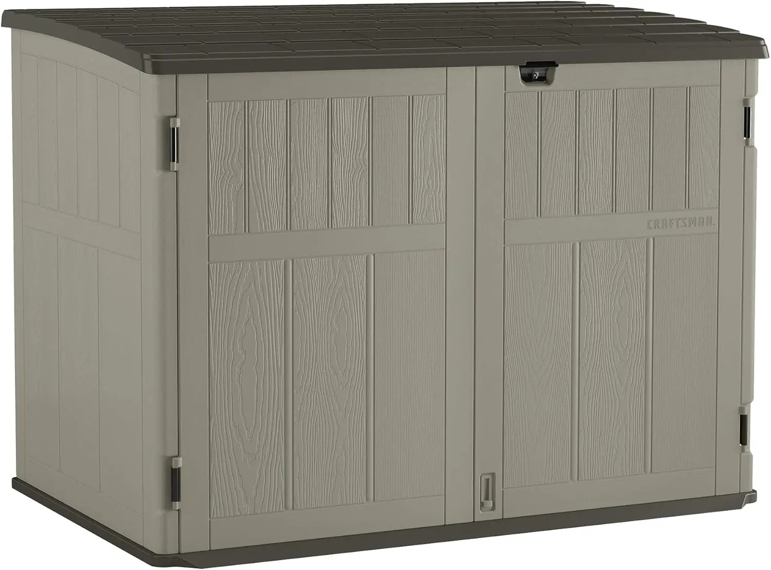 

Large Horizontal Storage Shed w/ Pad-Lockable Doors, Multi-Wall Resin Panel Outdoor Storage Shed, 5'10" W x 3'8.25" D x 4'4" H,