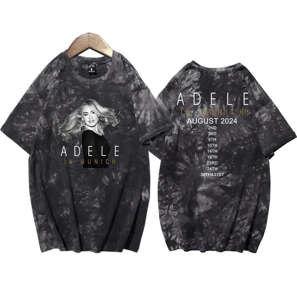 Adele In Munich Tour 2024 August Retro Tie Dye Shirt Unisex Round Neck Short