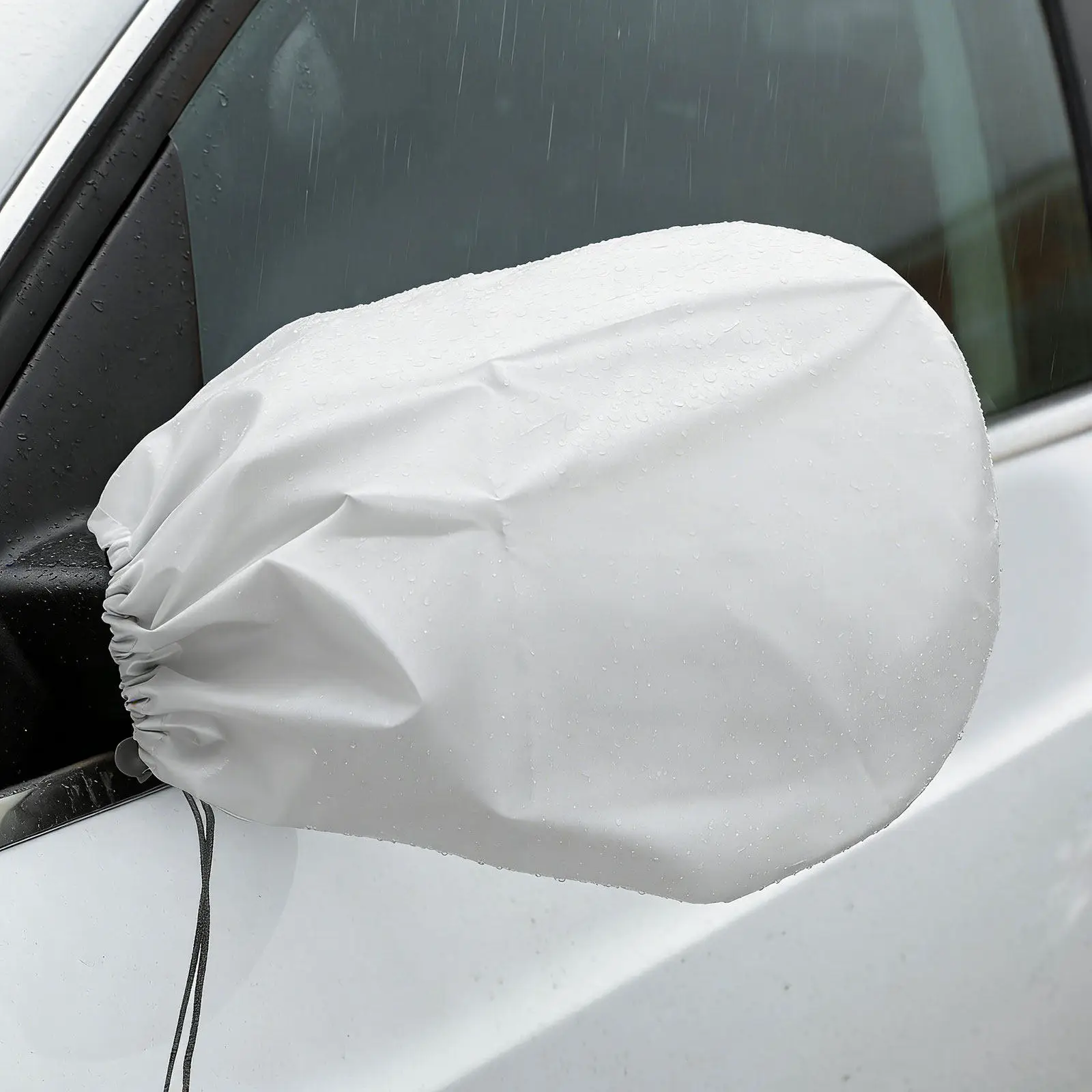 2Pcs Waterproof Sun Uv Snowproof Rear View Mirror Cover for Cars Silver Coated Oxford Fabric Quick Install No Tools Side Mirror