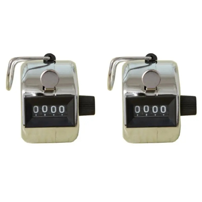 SOFT-4Pcs 4 Digit Number Counters Plastic Shell Hand Finger Display Manual Counting Tally Clicker Timer Soccer Golf Counter