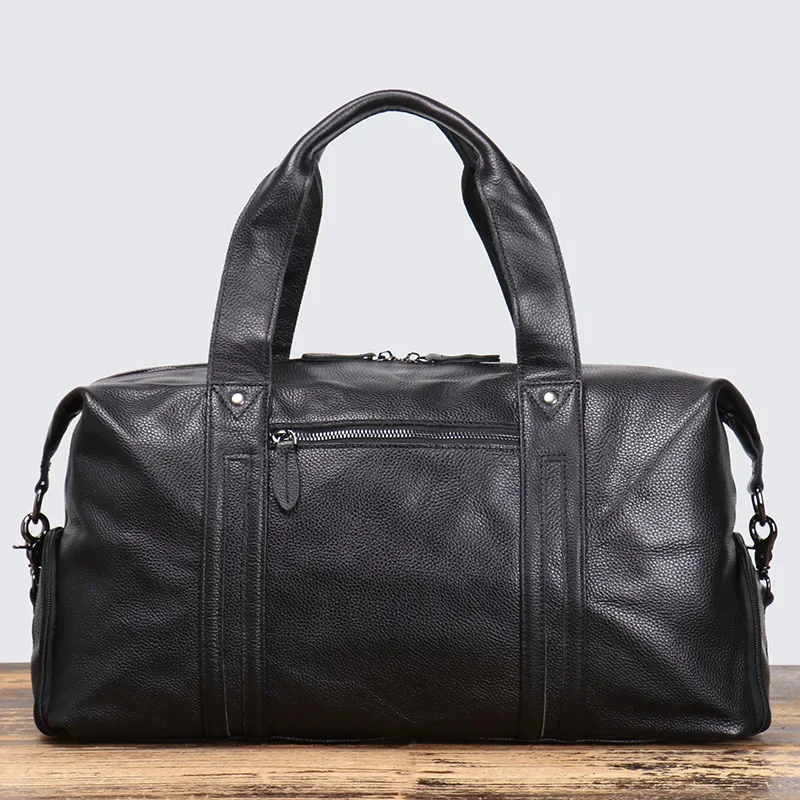 Men's Genuine Leather Hand-held Travel Bag Short Business Trip Luggage Top Layer Cowhide Sports and Fitness Designer Luxury Bag