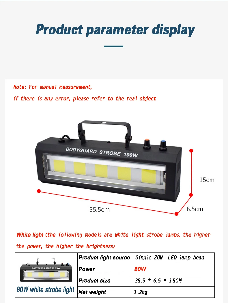 LED 100W COB Dyeing Light RGBW Beam Wall Wash Light DMX Control Flicker Stage Lighting DJ Disco Room Wedding Party Flash Lights