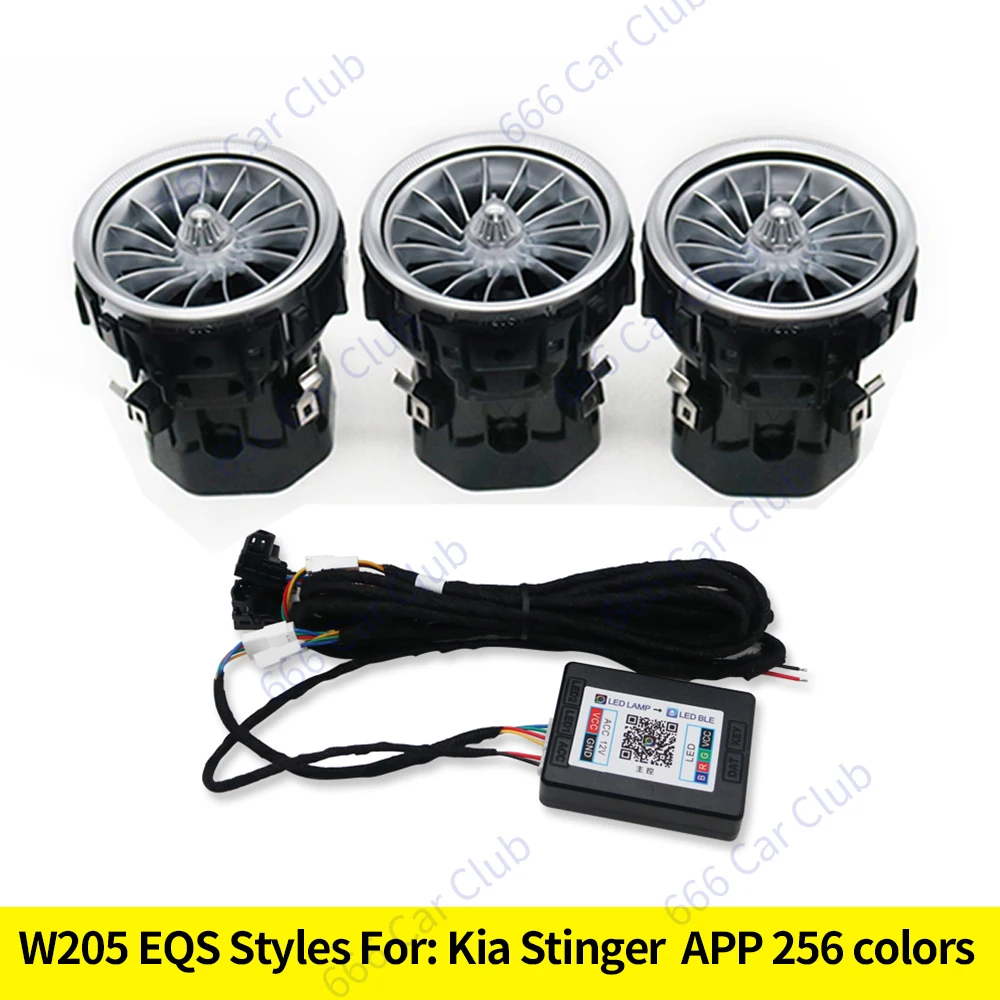 Auchikj 12/64/256 farben Air Vents Für Kia Stinger Auto LED Umgebungs Licht Turbine Form Air Outlet Düse Innen dekorative Lampe Refit 10