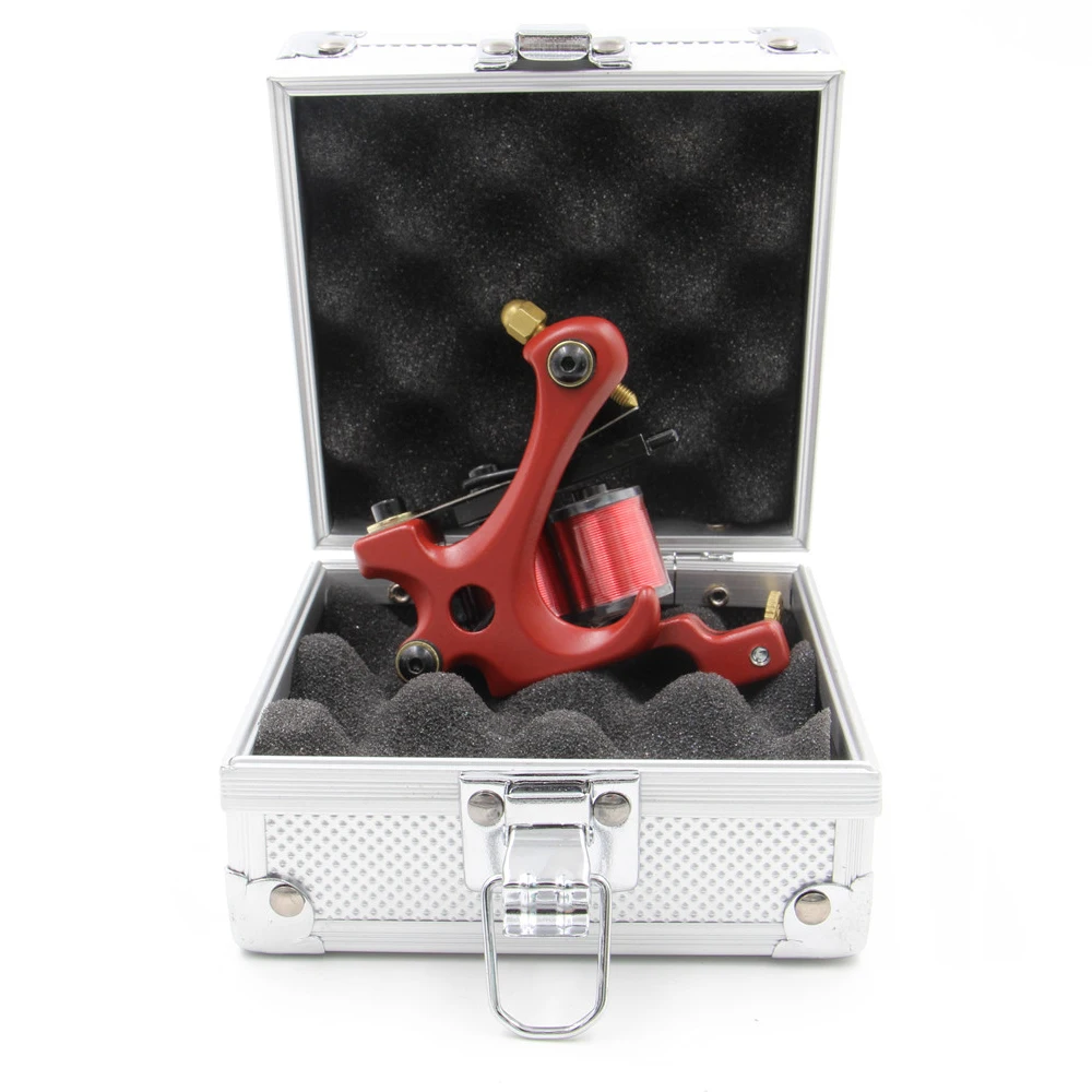 

Coil Tattoo Machine 10 Wrap Coils Tattoo Gun For Liner Shader With Aluminum Alloy Tattoo Machine Case Box Free Shipping