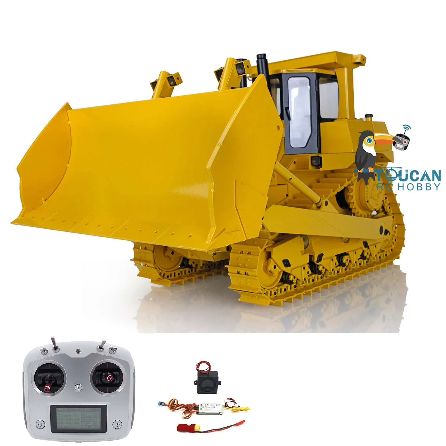 

JDM 98 Bulldozer Metal 1/14 RC Hydraulic DXR2 Remote Control Dozer Truck Upgraded New Sound System Model Toy TH22617