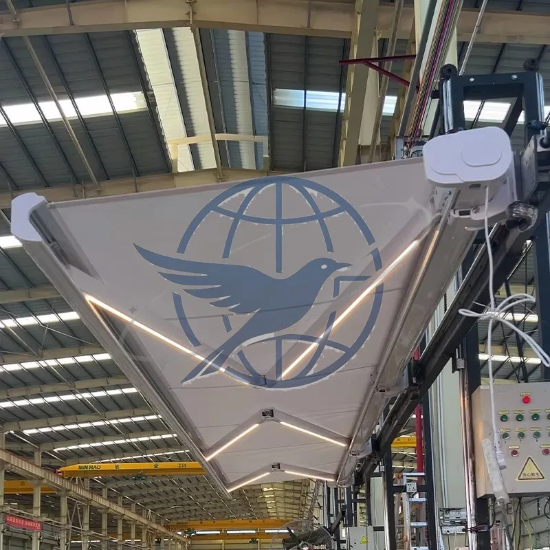 5x4M 6x4M Luxury Electric Retractable Patio Awning Cassette Aluminum Acrylic Sail Awning Outdoor Motorized