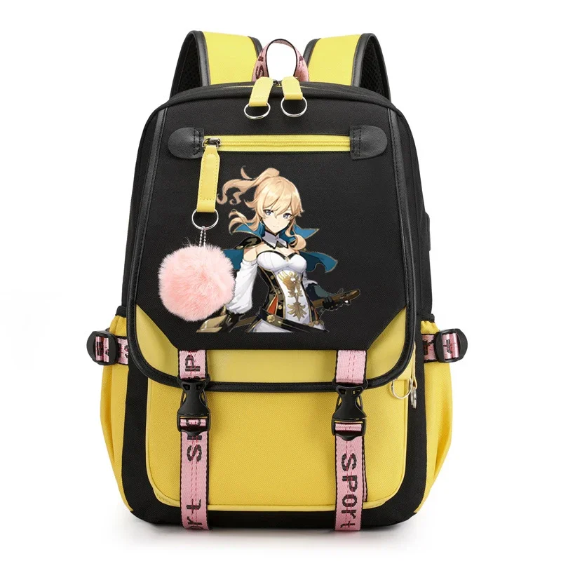 Funny Girls School Teenage Backpack Women's Backpacks Usb Charging Bookbag Genshin Impact Bags Rugzak