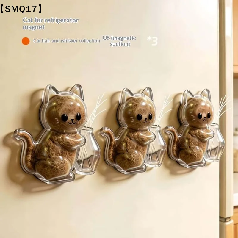 Cat Hair Storage Fridge Magnets Cat Whisker Holder Cat Hair Collection Fridge Magnets Fur Keepsake Capsule DIY Souvenirs【SMQ】