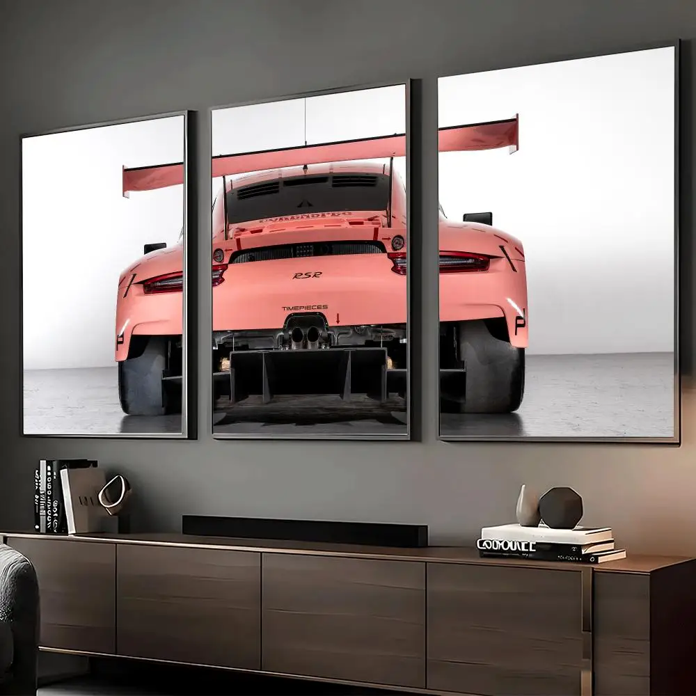 H-Hypercar Rear View Painting Calligraphy Canvas Poster Set Wall Artwork Prints for Bedroom Living Room Home Decor Gift