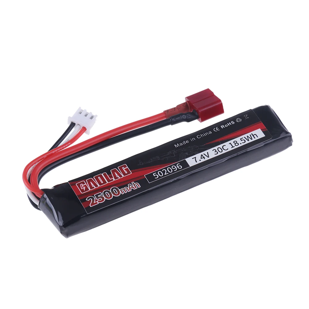 (T Stecker) 7,4 v 2500mah 30c Wasser pistole Lipo batterie mit Ladegerät 2s für akku mini airsoft bb Luftpistole elektrische Spielzeug pistolen Teile