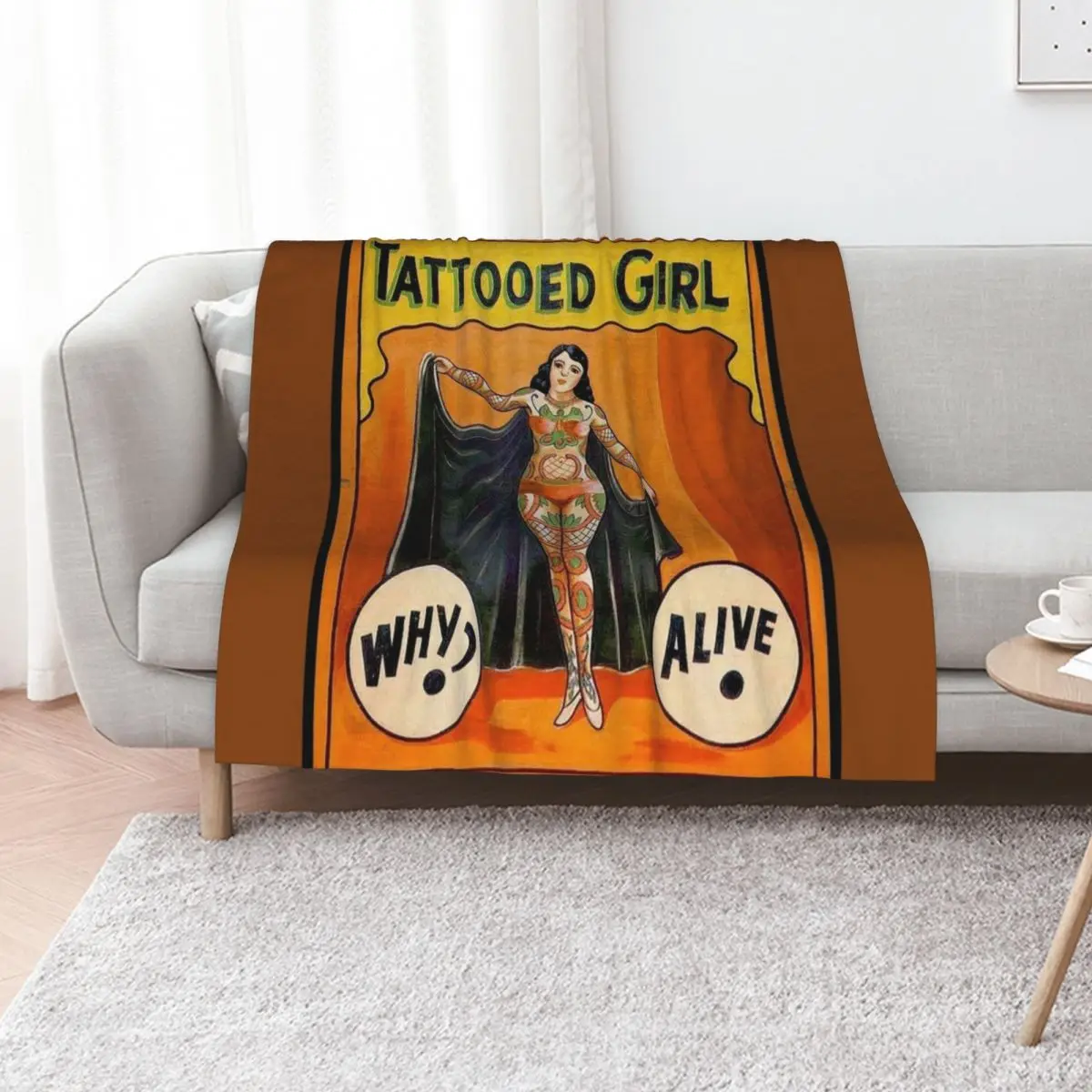 

TATTOOED GIRL : Vintage Circus Sideshow Advertising Print Throw Blanket Beautifuls Thermal Blankets For Sofas Blankets