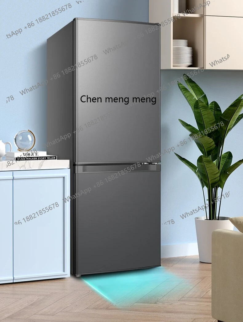 ตู้เย็นสองประตูสำหรับใช้ในบ้าน ขนาดเล็ก แช่เย็นและแช่แข็งให้เช่า ตู้เย็นสองประตูประหยัดพลังงานสำหรับหอพัก