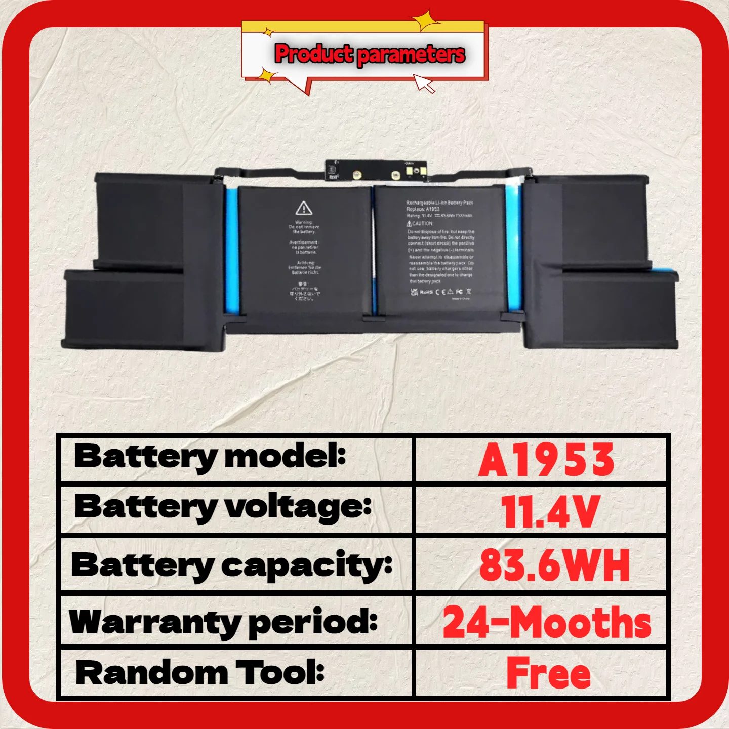 Grosir Dan Eceran ❗ ❗ ❗   Baterai Laptop A1953 untuk Apple MacBook Pro 15 inci A1990 touchbar 2018 2019 EMC 3215 MC3359 MR962LL