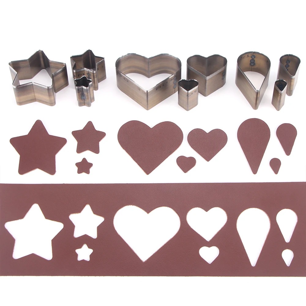 QJH 15/30/50mm Heart/Pentagram/Drop Shaped Leather Knife Die Steel Punching - Leather Craft Leather Cutting Die Earrings Drop