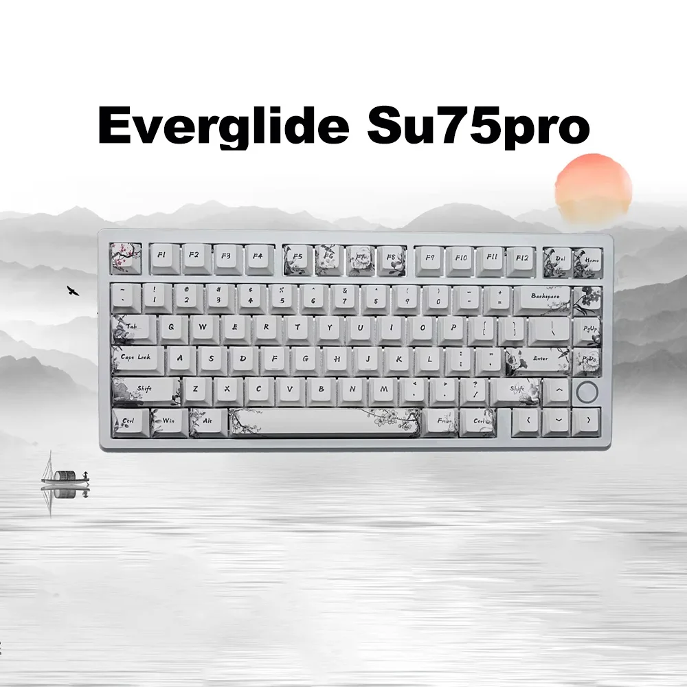 Everglide Su75pro Dual Light Gasket Magnetic Keyboard Wired 8K 0.001mm Gasket Aluminum Alloy Low Latency Gaming Accessories Gift