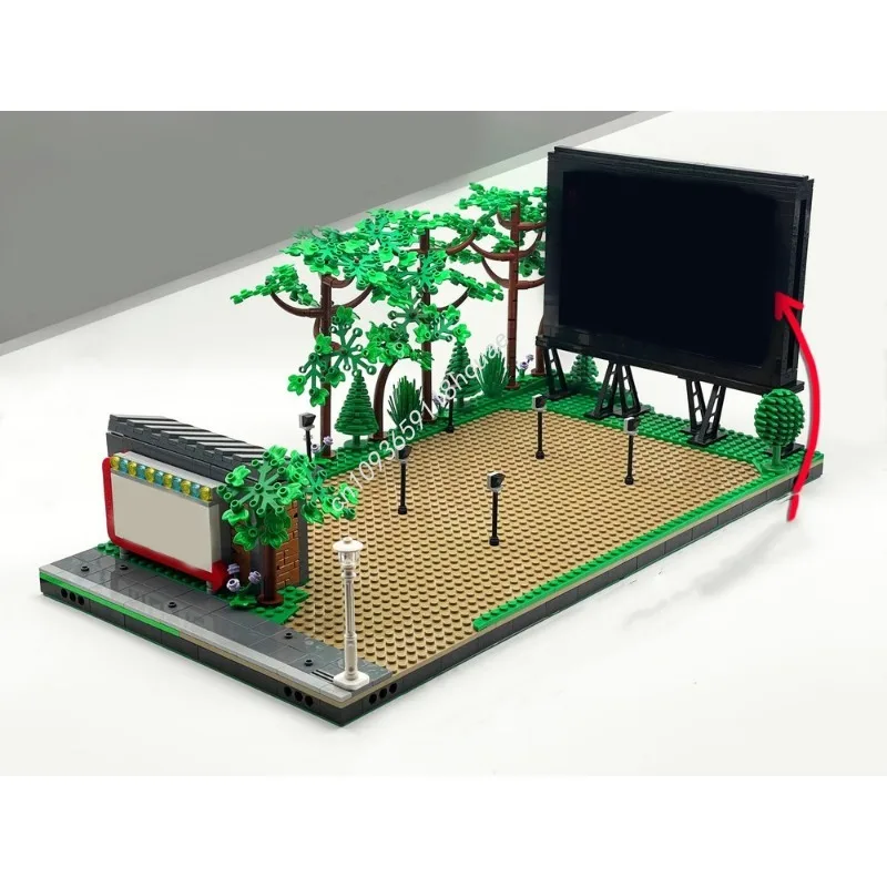 926 pezzi MOC Drive-In Movie Theater Edifici modulari Blocchi di costruzione Giocattolo di Natale per bambini Regalo di compleanno