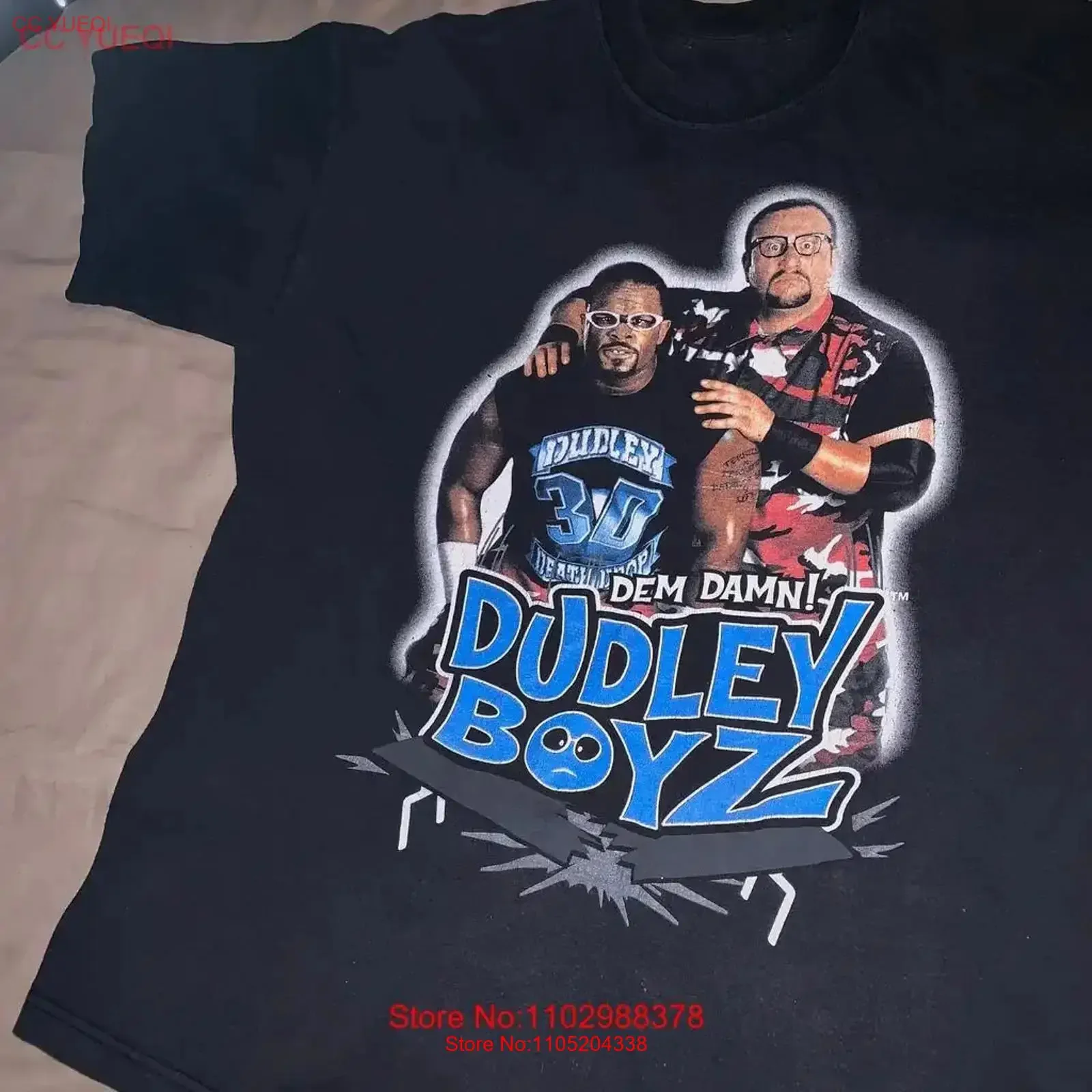 Vintage Dudley Boyz negro algodón talla S 4XL camiseta BH133 vintage lavado cómodo homme Casual ligeramente Unisex