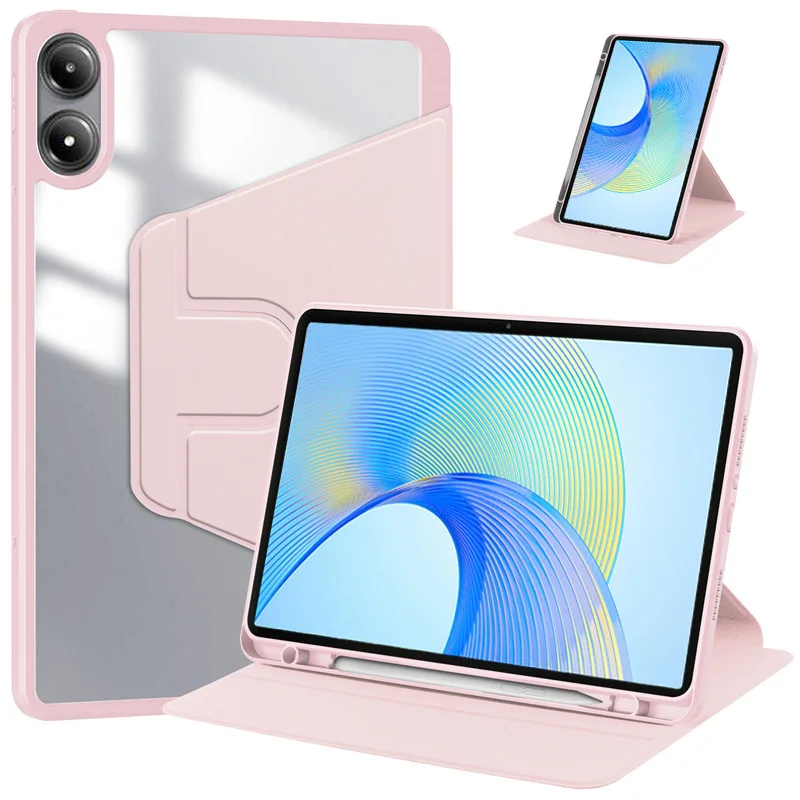 Etui na tablet Huawei Honor Pad X9 z uchwytem na ołówek 360 Obrotowy akrylowy przezroczysty pokrowiec na książkę Honor Pad X9 11,5 cala