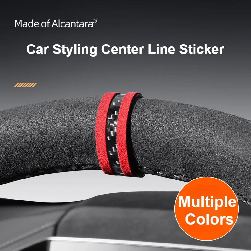 Car Styling Center Line Sticker Universal Steering Wheel Marker Suede Splicing Label Trim for Tesla BMW Audi Car Accessories