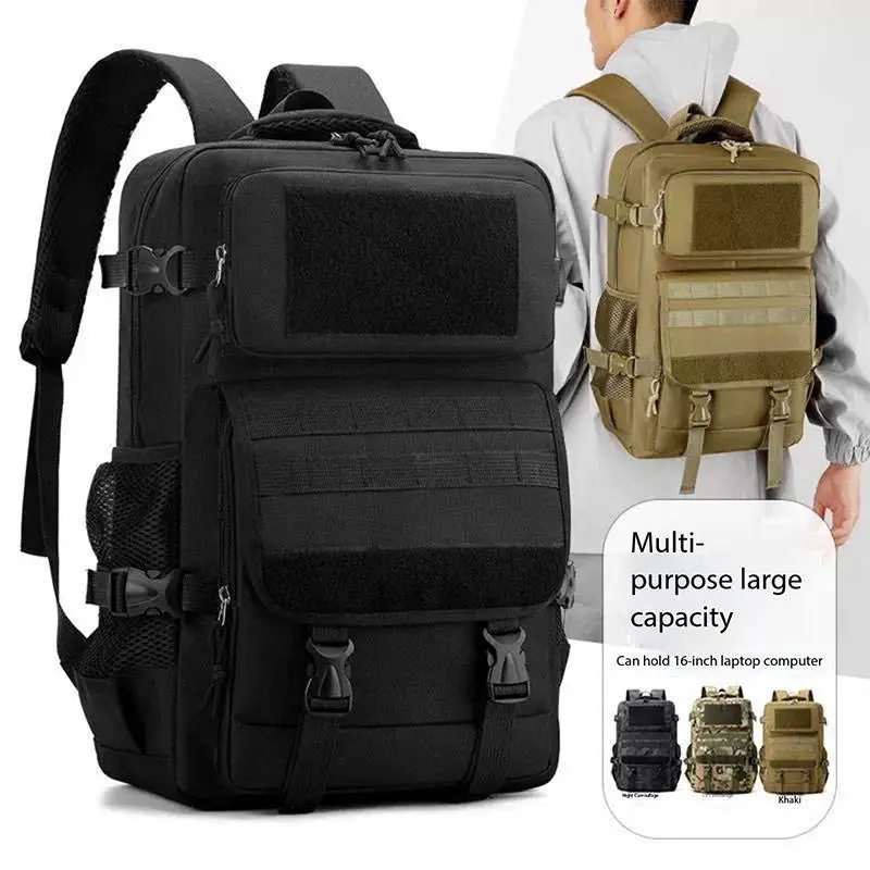 Outdoor Tactical Backpack Adjustable Strap Molle Design Large Storage Rucksack Camping Hiking Daily Travel School Backpack