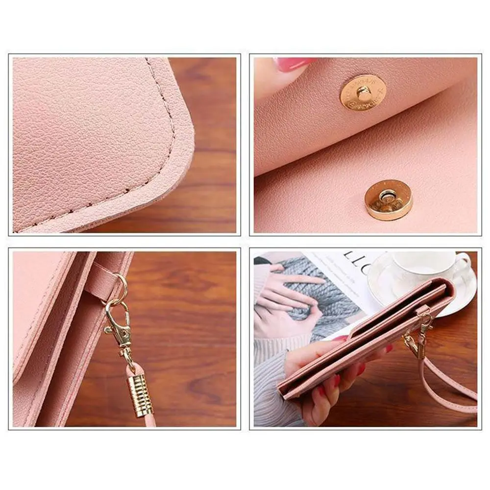 Women Shoulder Bags Cat Soft PU Leather Cross-body Handbags Portable Cell-phone Bag Money Purse