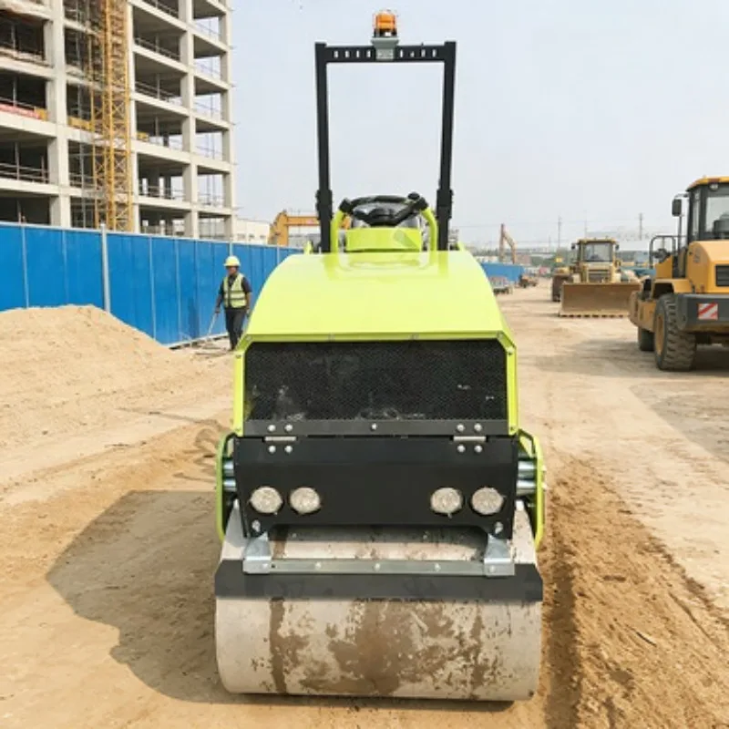Road Roller Machine Vibratory Compactor Small Double Drum Asphalt Soil Roller Construction Equipment