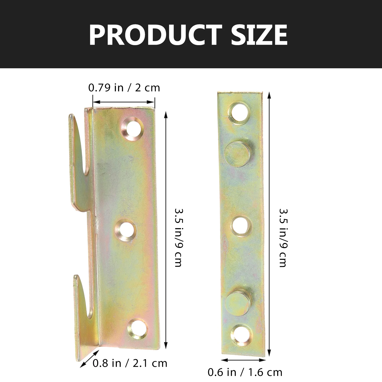 

8 Pcs Bed Frame Brackets Wood Rail Twin Size Heavy Duty Footboard Fittings Cold Rolled Steel Anti Rust Screw
