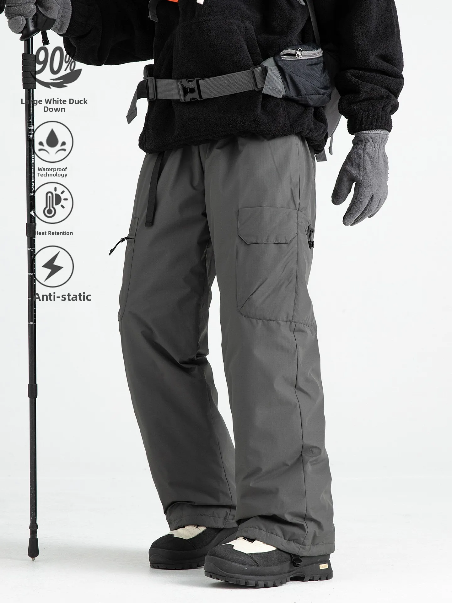 

Harbin Northeast Winter Ultra-Cold Proof Warm down Skiing Work Pants Men Women Outdoor Windproof Waterproof Snowproof Trousers