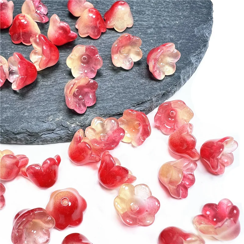 Wind Chime Floral Glass Beads Bellflower Lampwork Crystal Beads for Jewelry Making DIY Craft Supplies Handmade Accessories​​