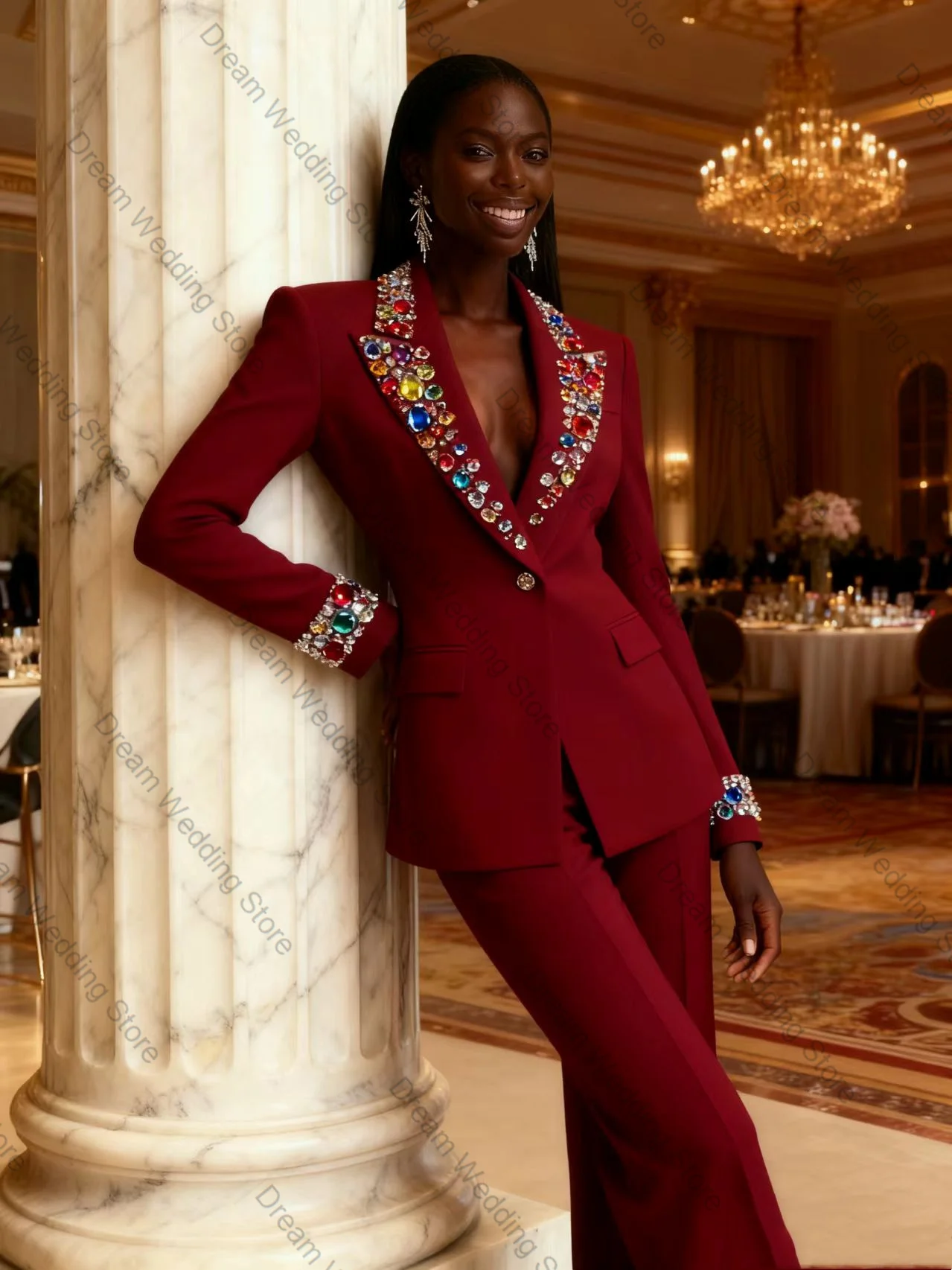 Pink Women Suit Skirt 1 Pcs Long Blazer Prom Dress Ruffles Hem Formal Office Lady Jacket Cotton Customized Wedding Guest Coat