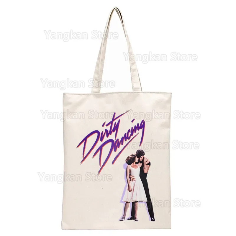 Dirty Dancing Shopping Bags Print Tote Bag Eco Reusable Shopper Bag Canvas Shoulder Bag Large Handbag Men Women Sundries Bags