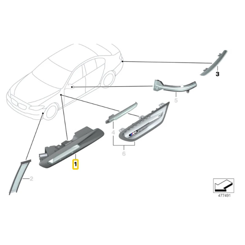 Car Front Bumper Fender Lights Suitable for BMW- 5 Series F10 F11 F18 2011 2012 2013 63137154167 63137154169