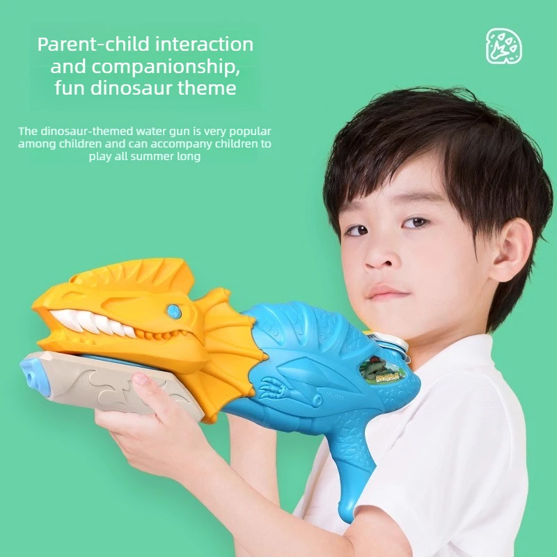 Dinosaurier-Wasserpistolen-Spielzeug, Pull-Typ, Hochdruck-Blaster mit großer Reichweite, Sommer-Party im Freien und Songkran-Wasserspielzeug für Jungen