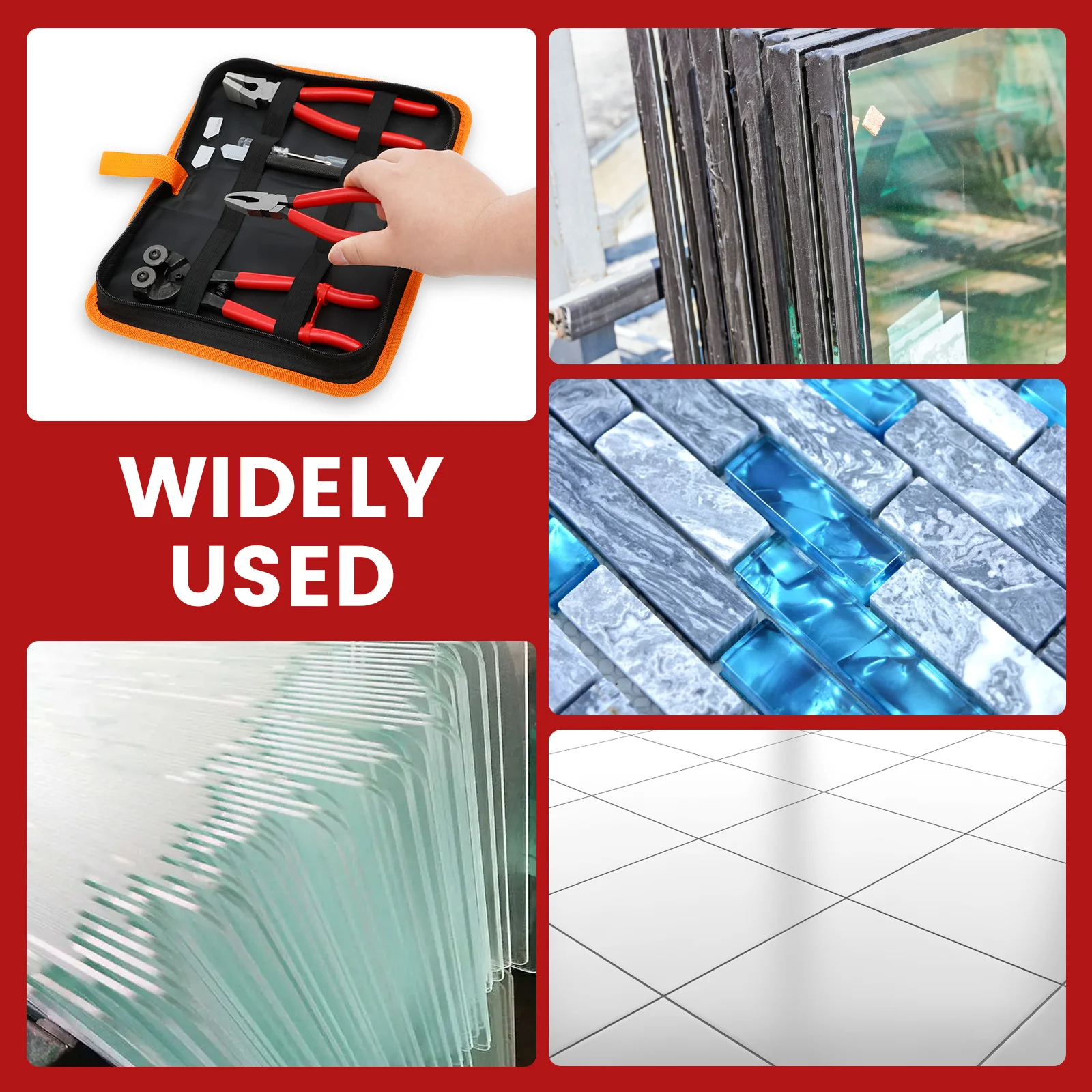 مجموعة أدوات قطع الزجاج شديدة التحمل كماشة كسر الزجاج والجري ومجموعة أدوات قواطع الفصل كماشة بلاط زجاجي بعجلات