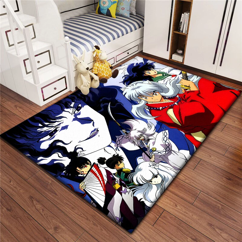 Inuyasha Cartoon Carpet, Living Room Bedroom Floor Mat Kitchen Mat Bedroom Mat,bedroom  Birthday Gift Yoga Mat,Anime Carpet