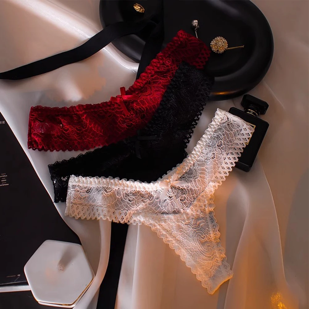 Weibliche Hohle Schleife T Hosen Slips Sinnliche Und Schmeichelhafte Sexy Spitze T Hosen Bequeme Und Atmungsaktive Hohle Schleife Heiße Neue Stilvolle